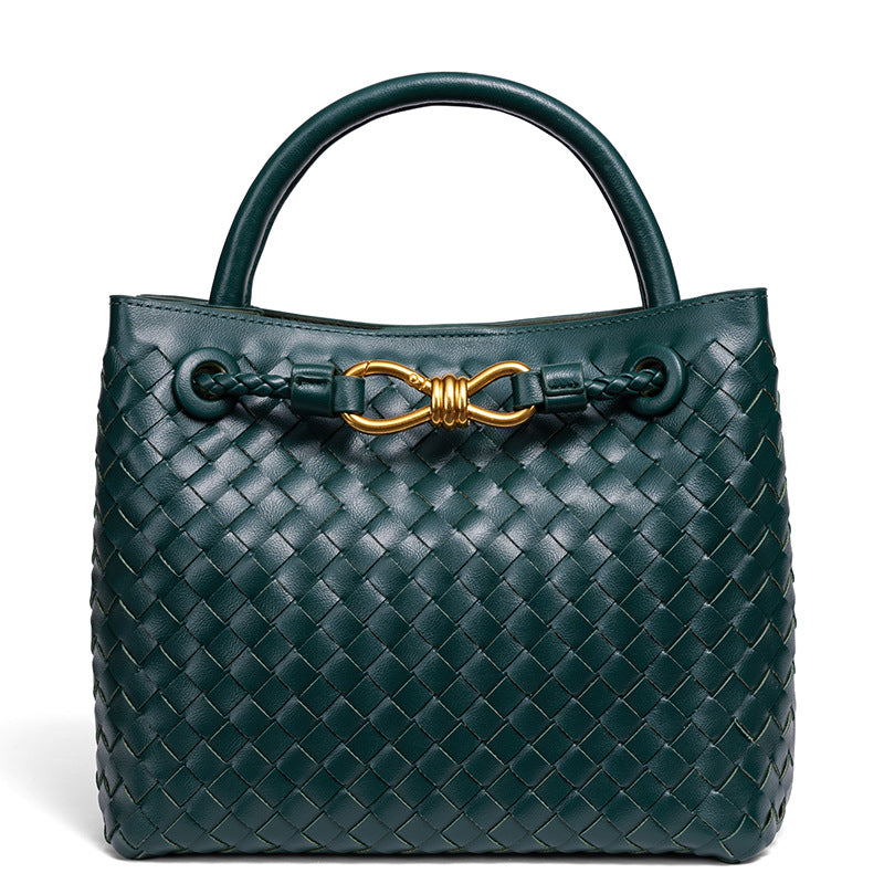 Women's Artisan Weave Tote - Expandable Crossbody with Butterfly Motif & Structured Silhouette