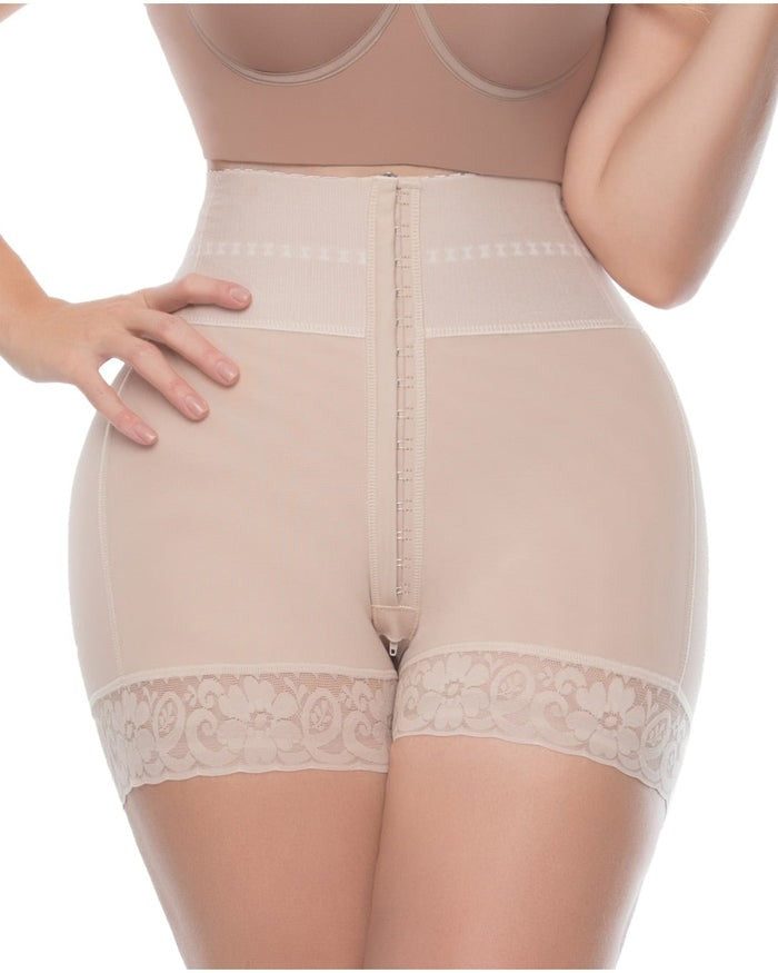 Shapshe® Double Compression High Waisted BBL Shorts With Mid-section Tummy Control Panties  - By Qivii