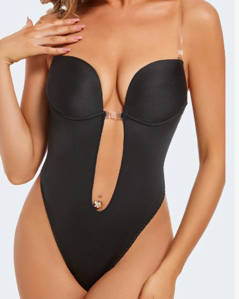 Shapewear Women Plus Size Backless Shapewear Integrated Bra Body Shaper Seamless Open Crotch Shapewear  - By Qivii