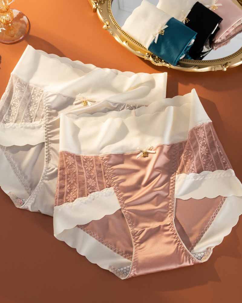 Ice Silk Light Luxury Comfort Seamless High Waist Underwear  - By Qivii