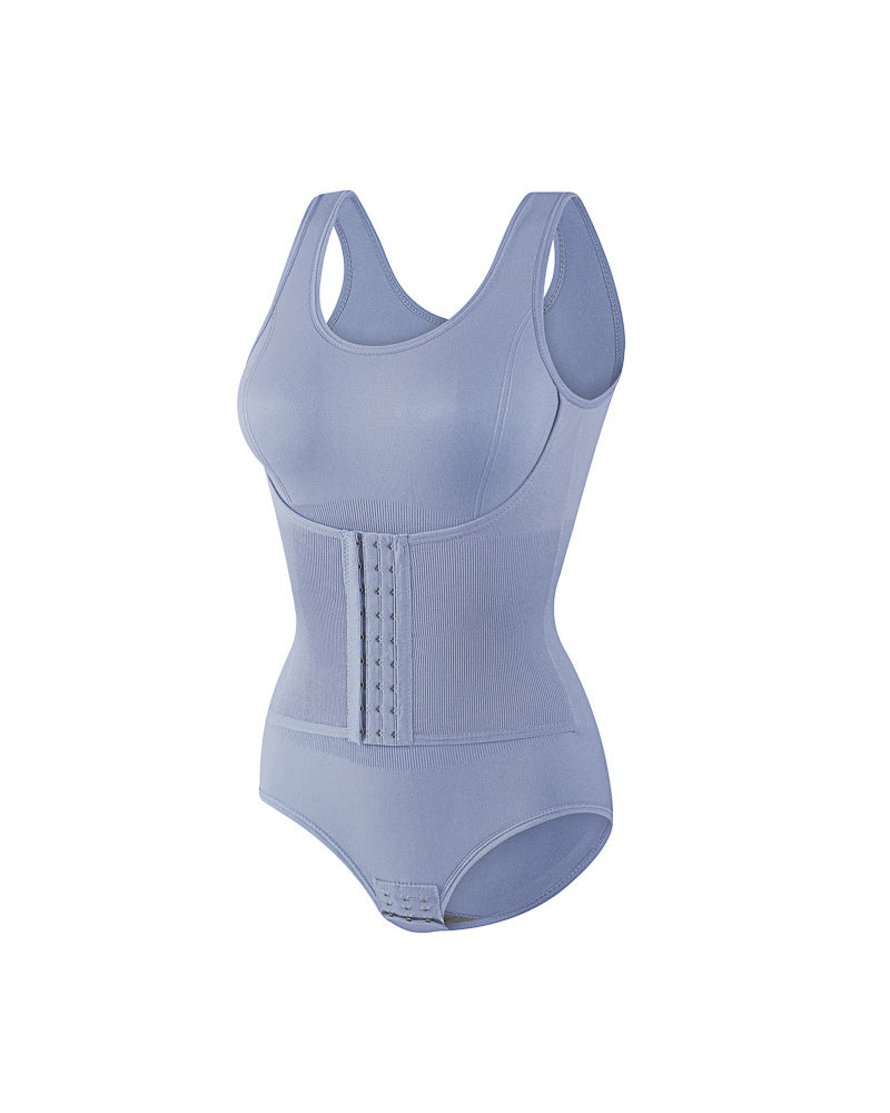 2 in 1 Seamless Double Tummy Control Corset Bodysuit Scoop Neck Tank Top Shapewear  - By Qivii