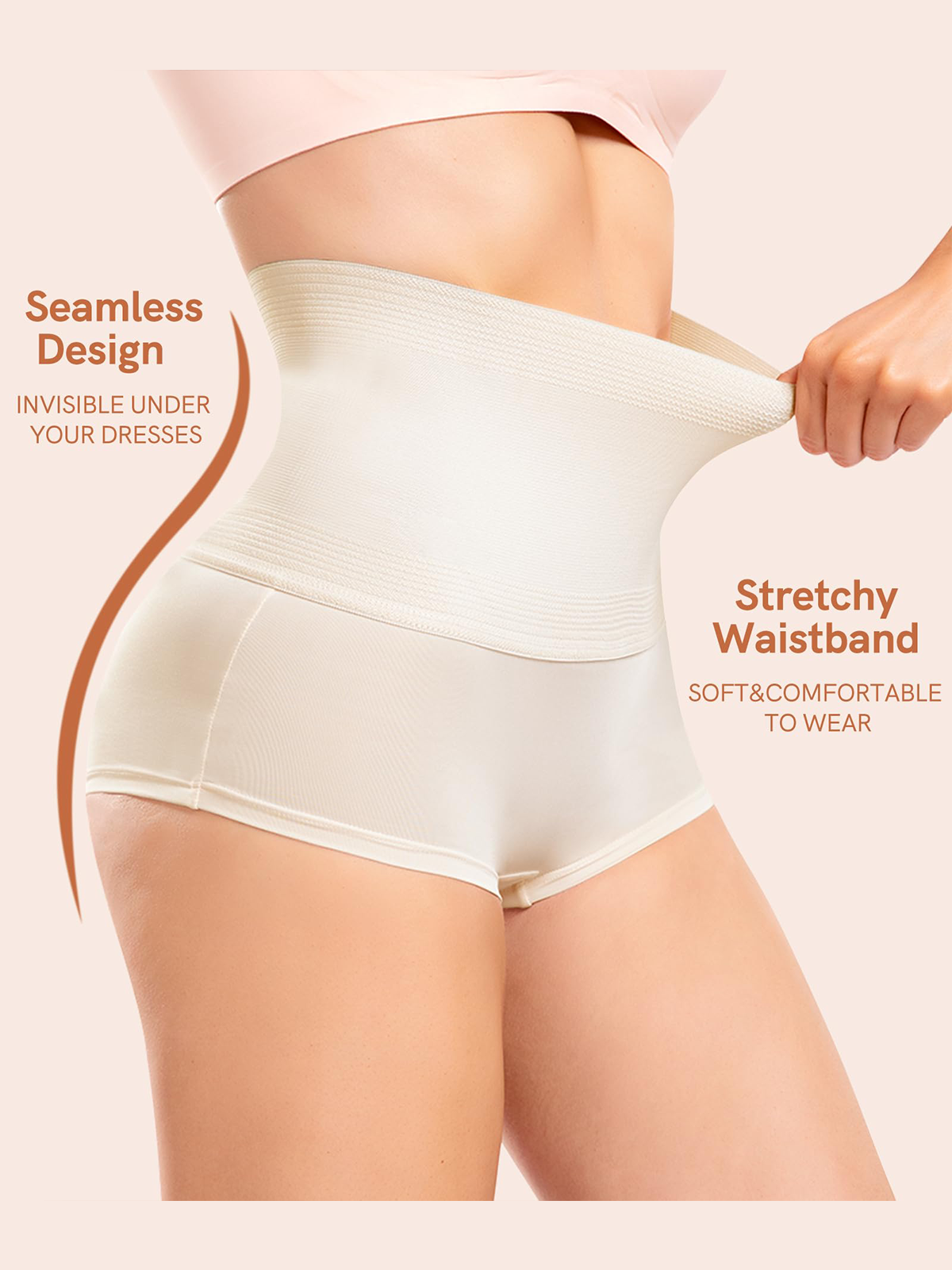 Women's Shapewear Panties Shorts Flat Tummy Invisible High Waist Shaping Underwear  - By Qivii