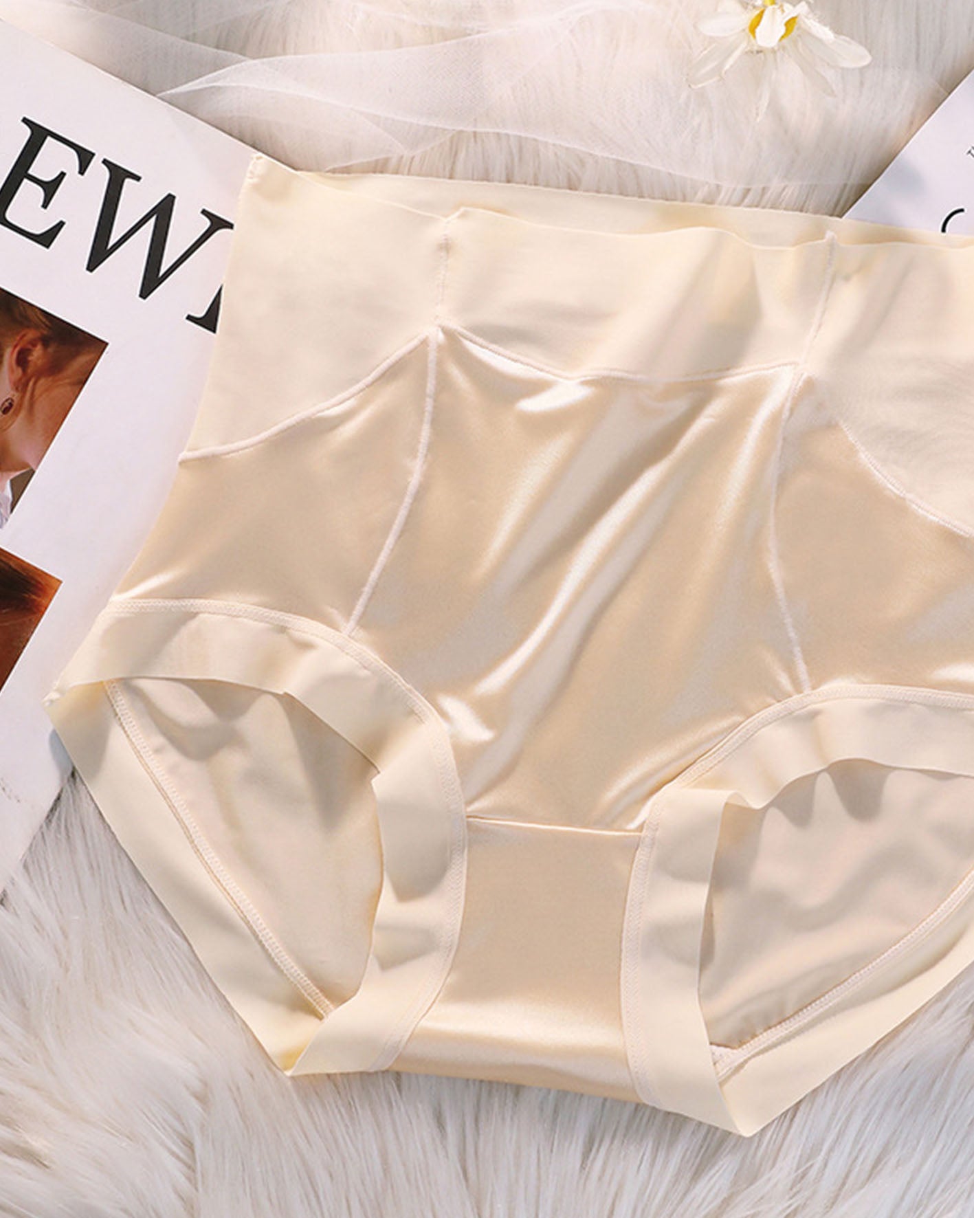 High Waisted Satin Seamless Bare Underwear  - By Qivii