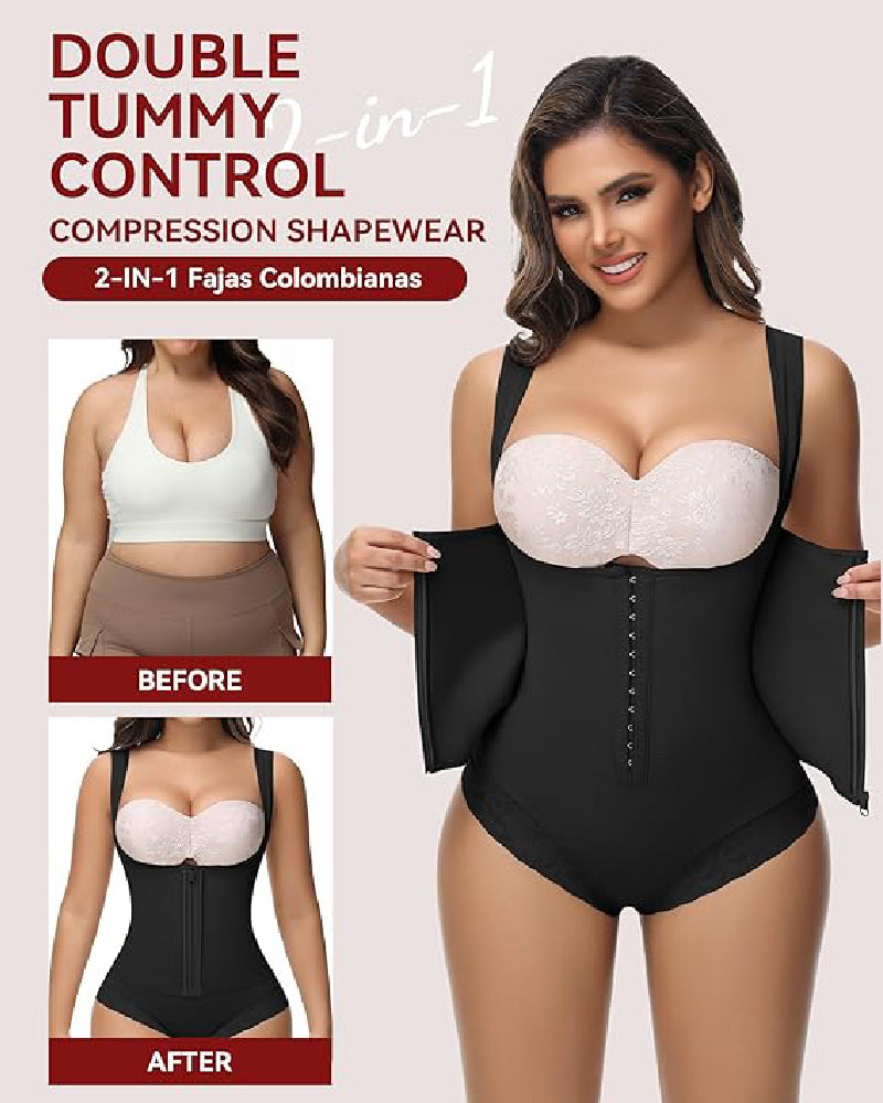 Shapshe® Fajas Colombianas Tummy Control Waist Trainer Open Bust Girdle Shapewear  - By Qivii