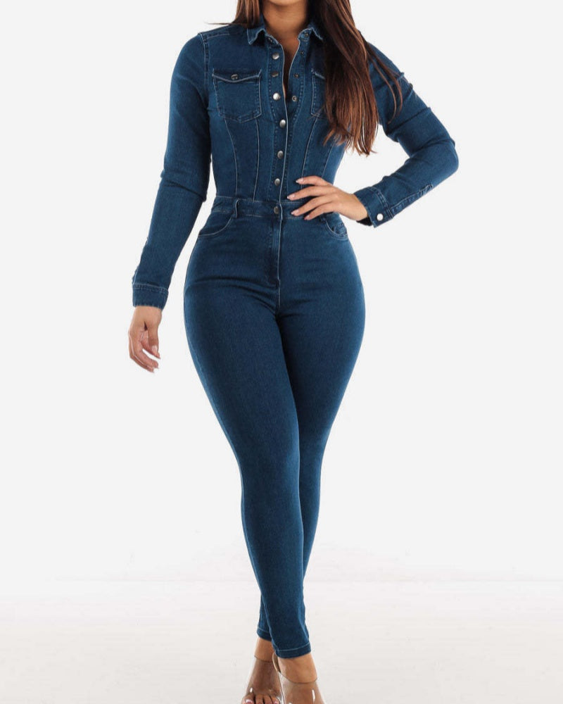 One Piece Jumpsuits for Women Butt Lifting Jeans with Multi Pocket  - By Qivii