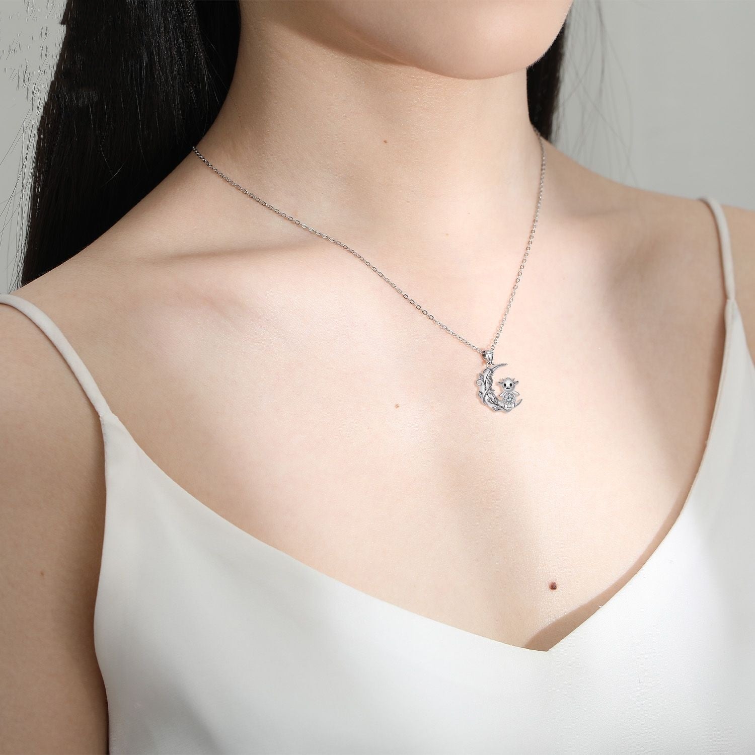 Cow Necklace Moon Necklace Female Clavicle Chain
