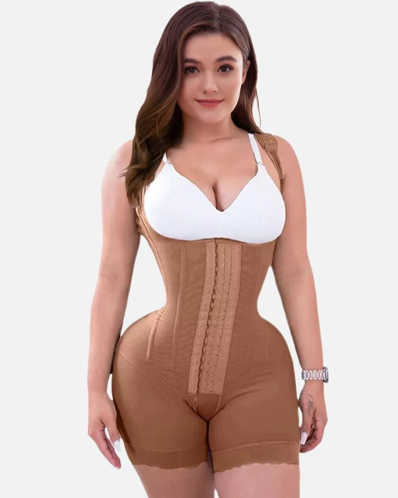 Shapshe® Firm Compression Tummy Control Shapewear Adjustable Bodysuit Hook and Eye Closure  - By Qivii