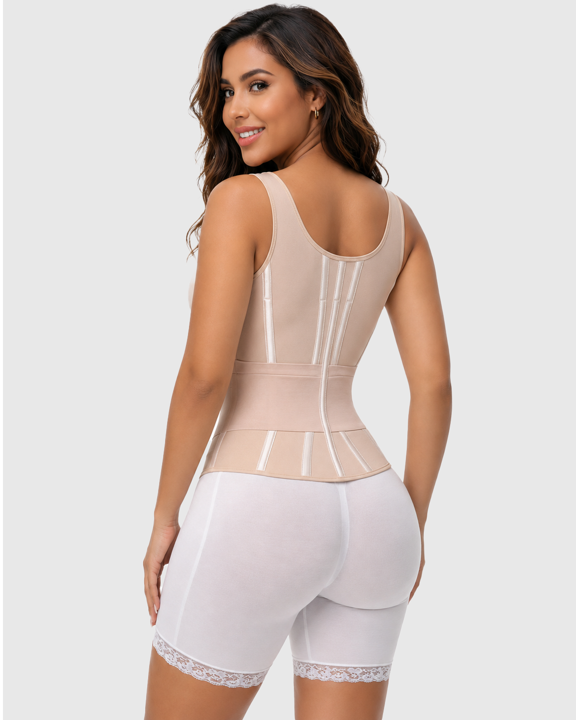 Adjustable Strap High Compression Zipper Bustier Shaper Vest
