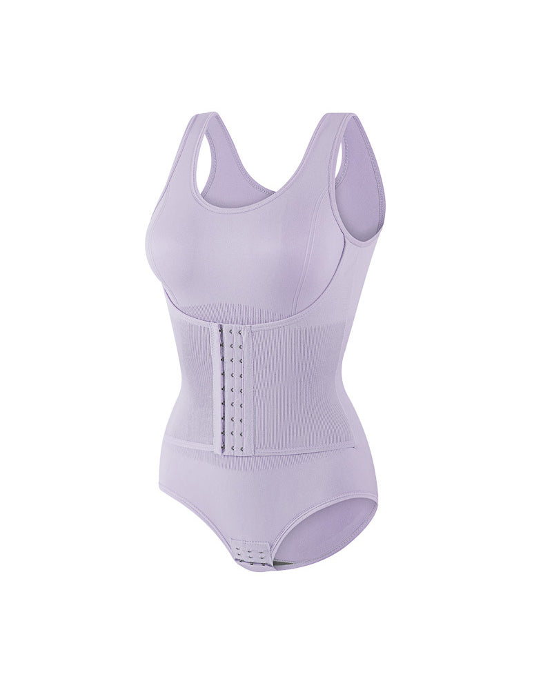 2 in 1 Seamless Double Tummy Control Corset Bodysuit Scoop Neck Tank Top Shapewear  - By Qivii