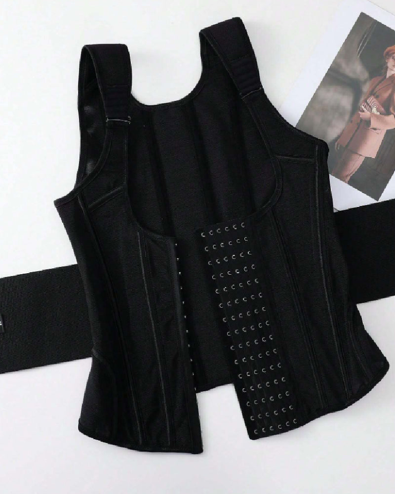 Steel Boned Mesh Waist Trainer Vest Breathable Abdominal Sculpting Belt Corset  - By Qivii