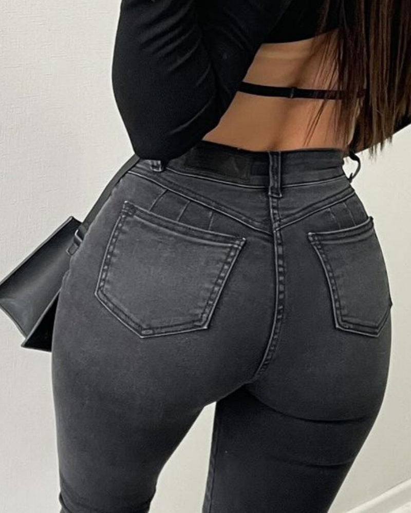 Shapshe® High Waisted Lace-up Women's Slim Stretch Jeans  - By Qivii