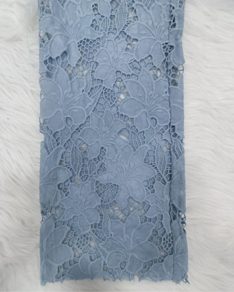 Shapshe® Cut out Floral Denim with Lace Wide Leg Jeans for Women  - By Qivii