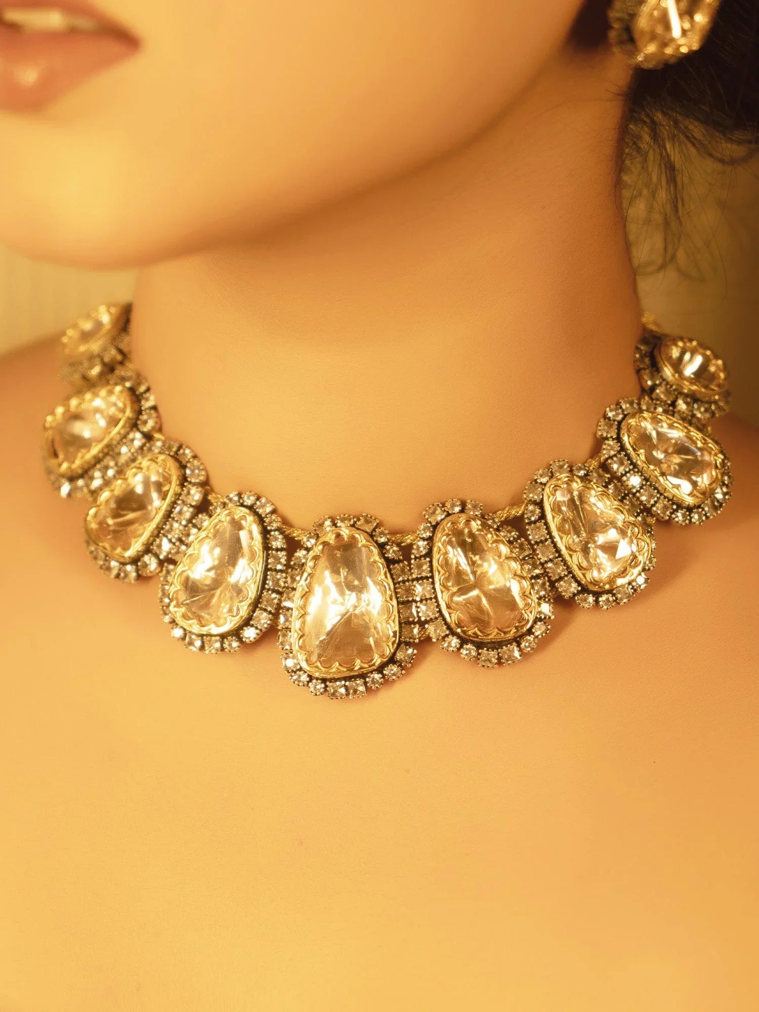 Nabila 92.5 Silver Moissonite Necklace Set