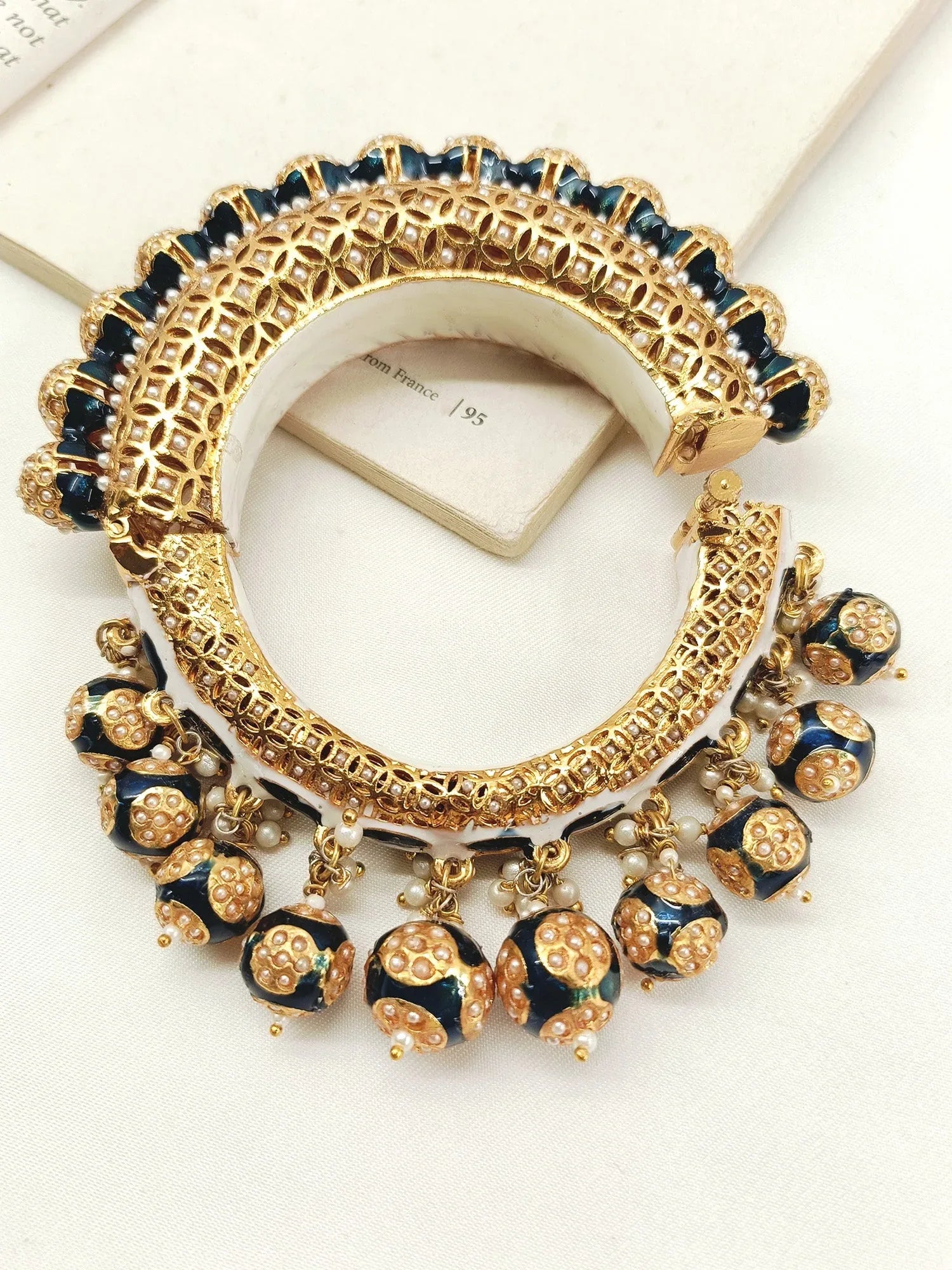 Chandrika Navy Blue Antique Kada