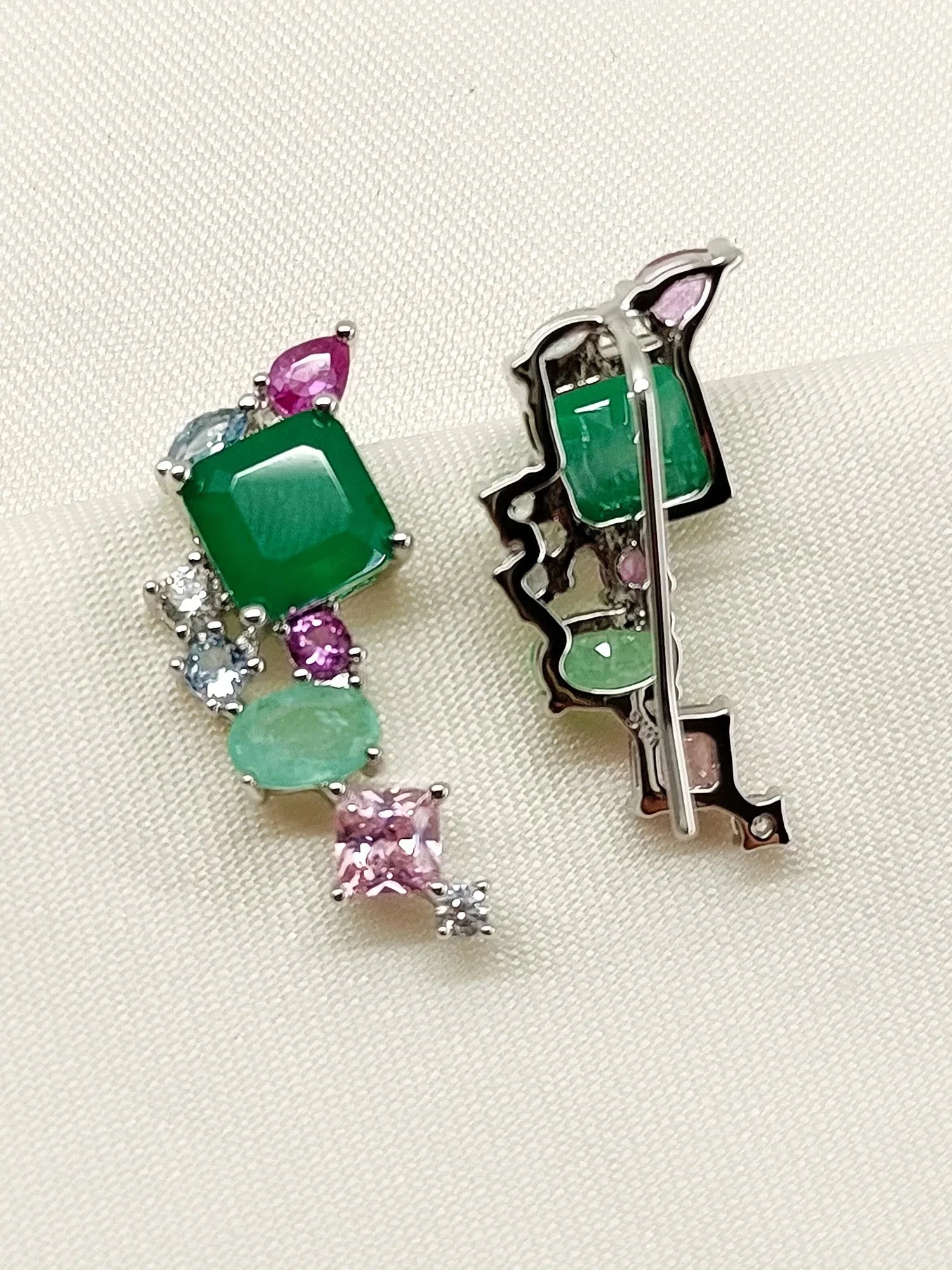 Jacqueline Multi Colour American Diamond Earcuffs