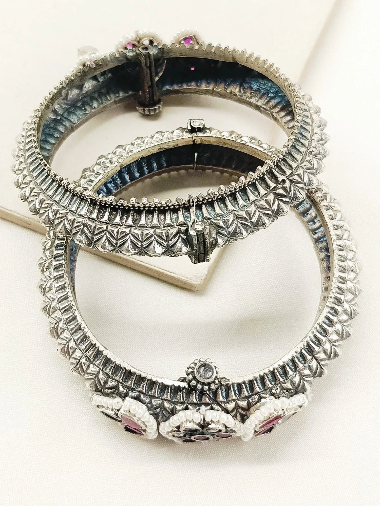 Chakori Ruby Oxidized Bangles