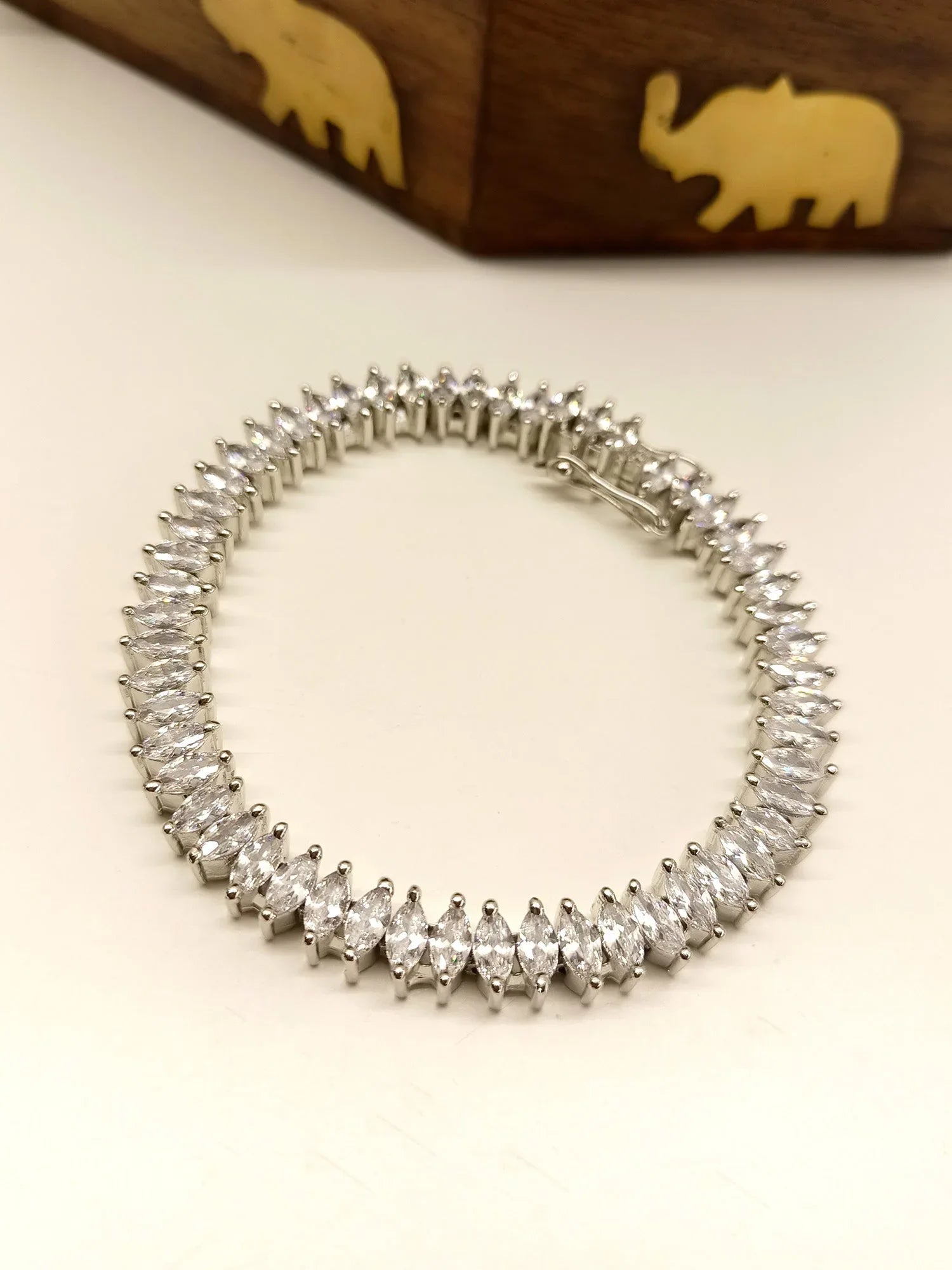 Meghna White American Diamond Bracelet