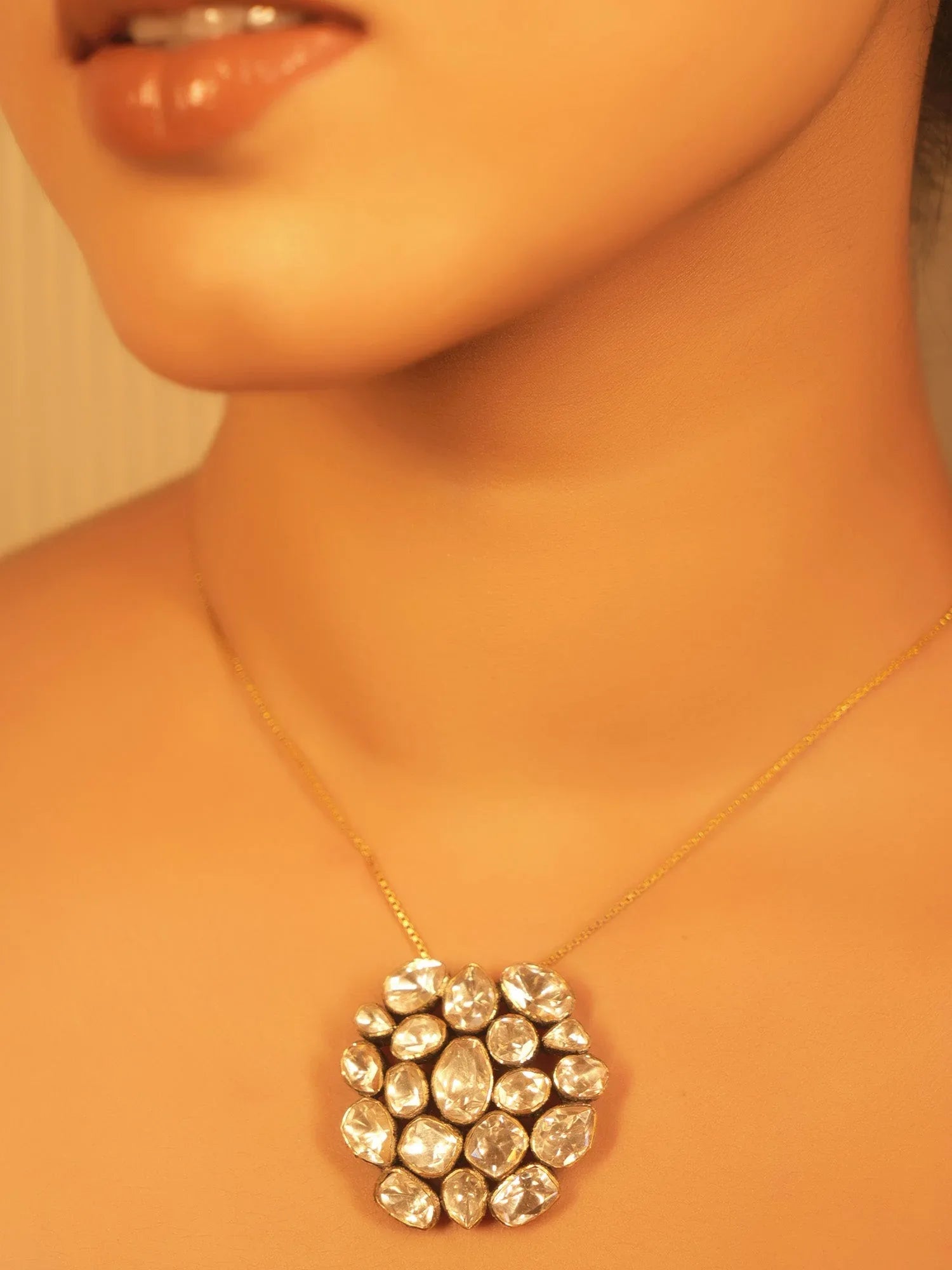 Merry 92.5 Silver Moissonite Pendant Set