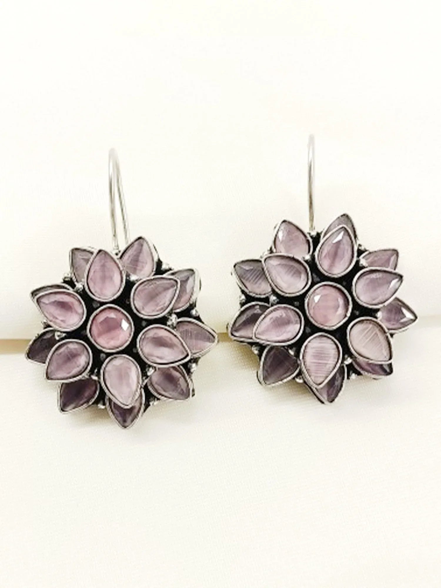 Chitrangi Baby Pink Oxidized Earring