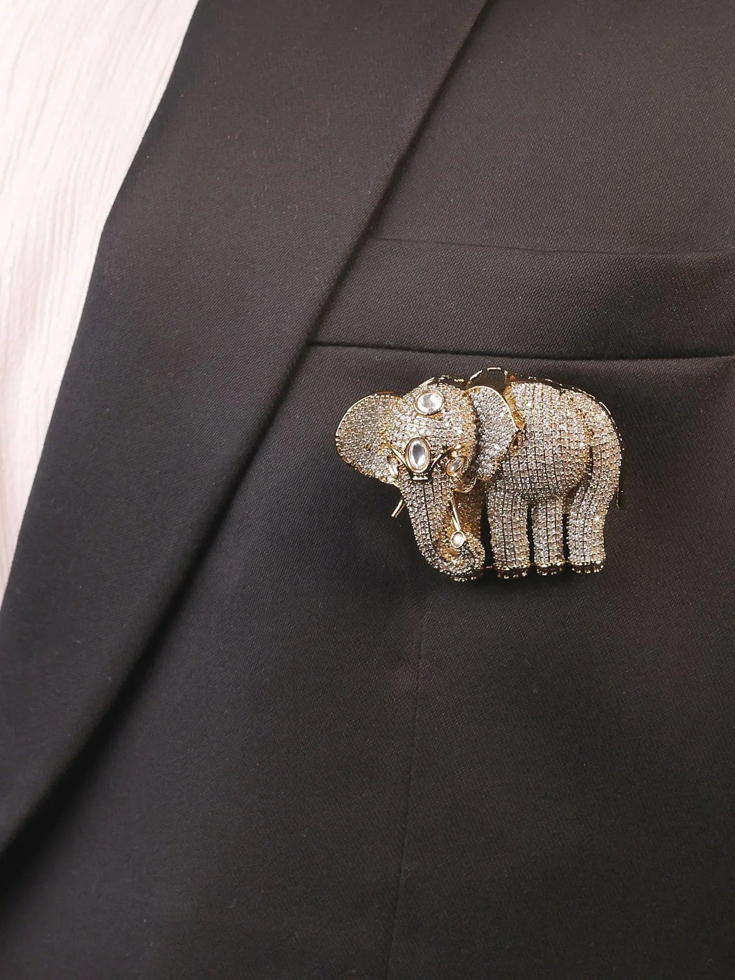 Utkarsh White Elephant Brooch