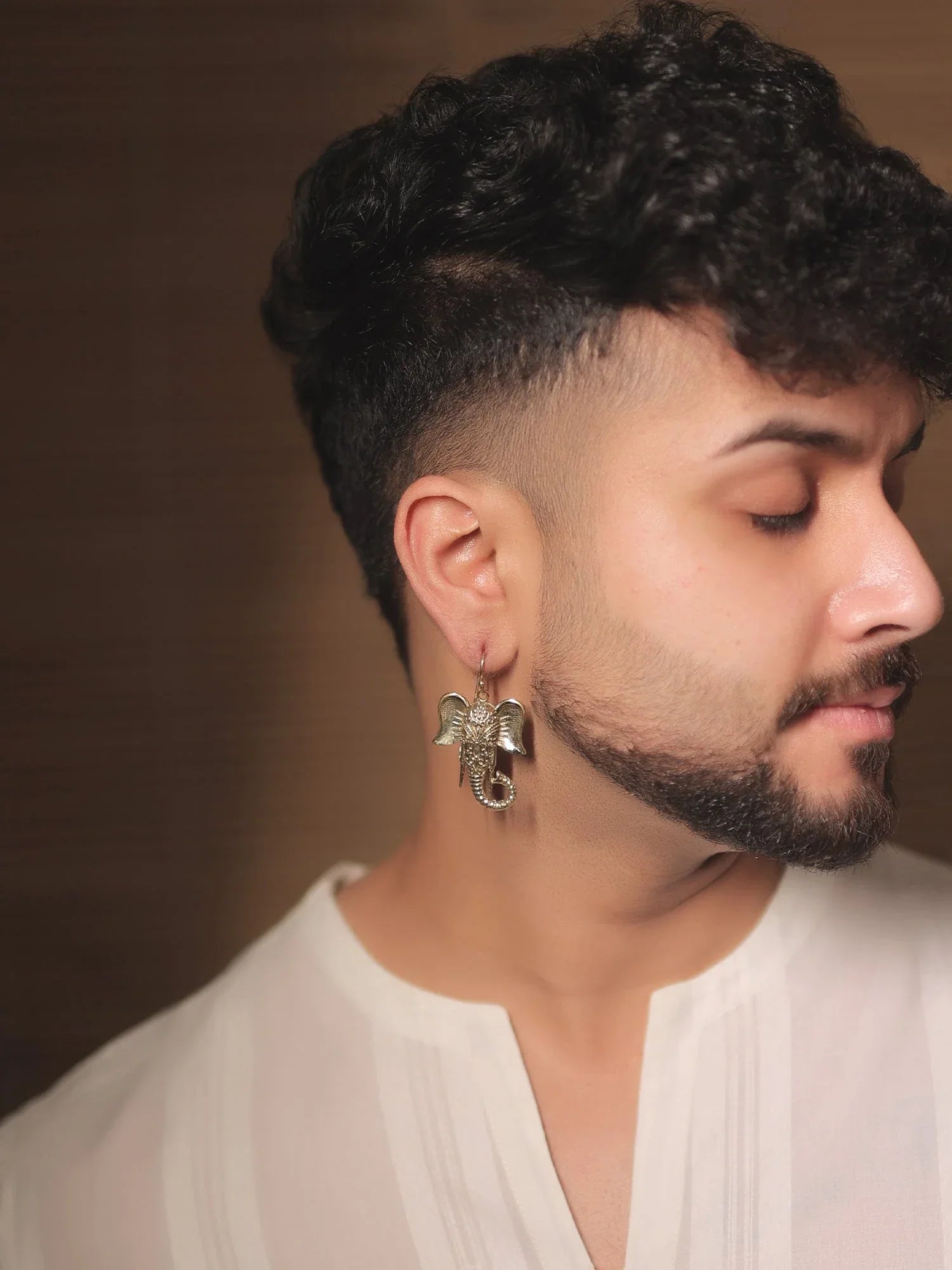 Vaishvi Golden Western Earrings