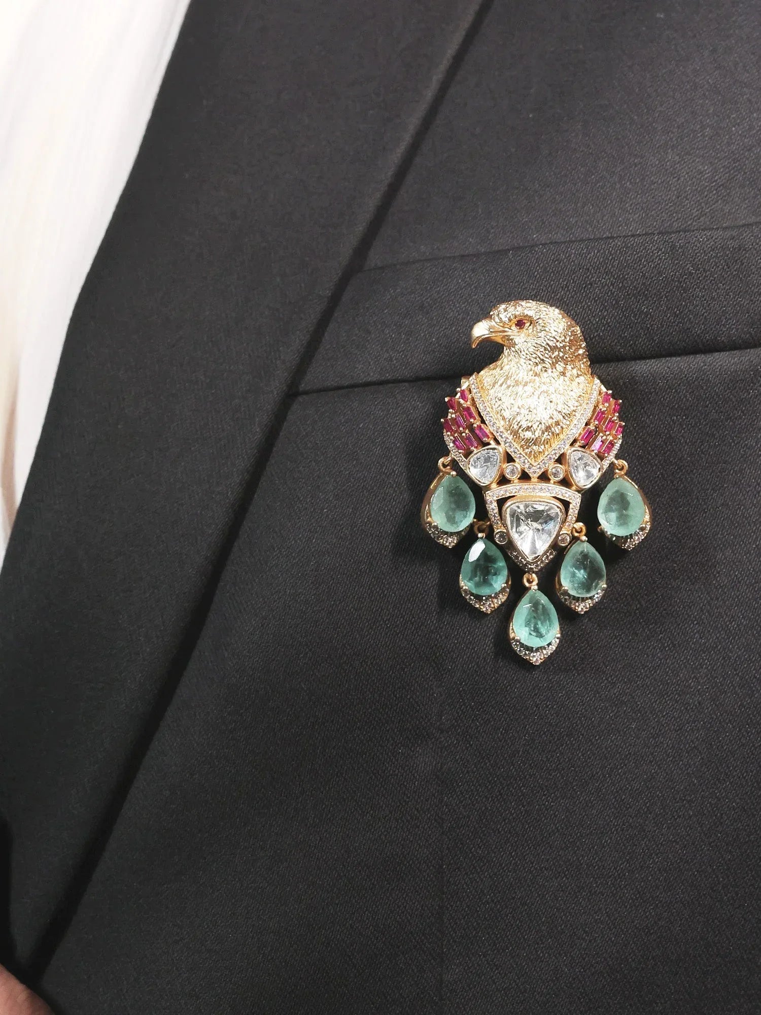 Asmara Mint Green Eagle Brooch