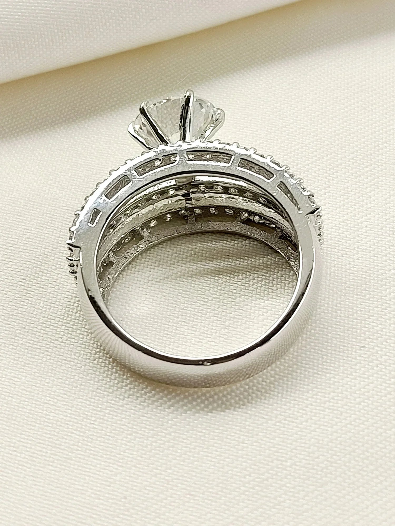 Ruheen 92.5 Silver Swarovski Stone Finger Ring
