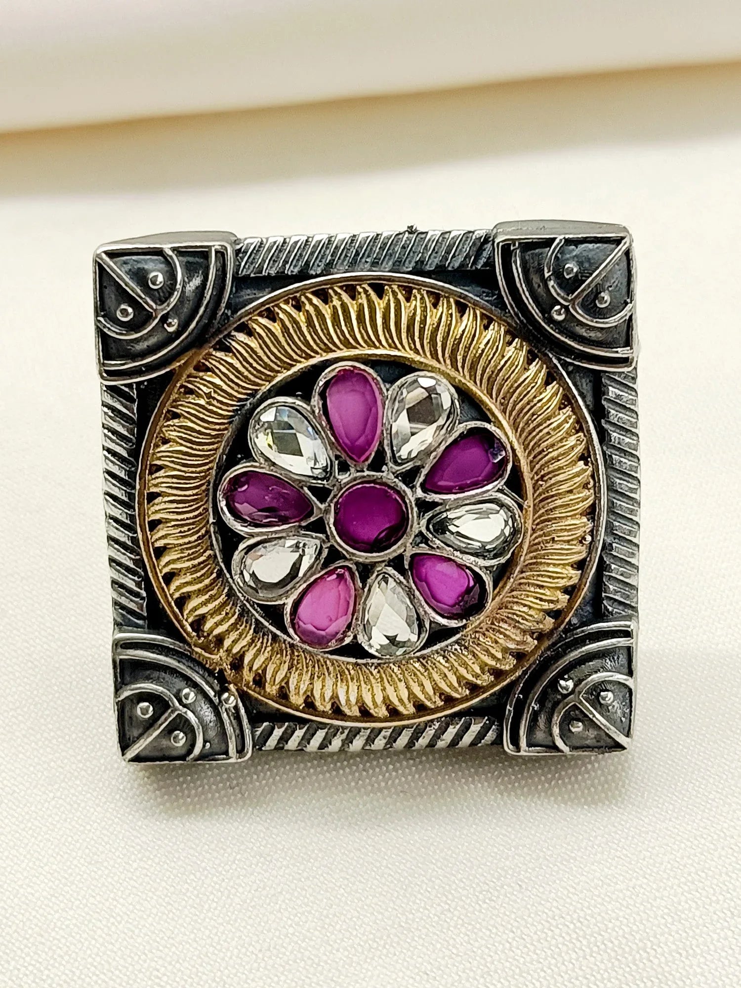 Pranali W&R Oxidized Finger Ring