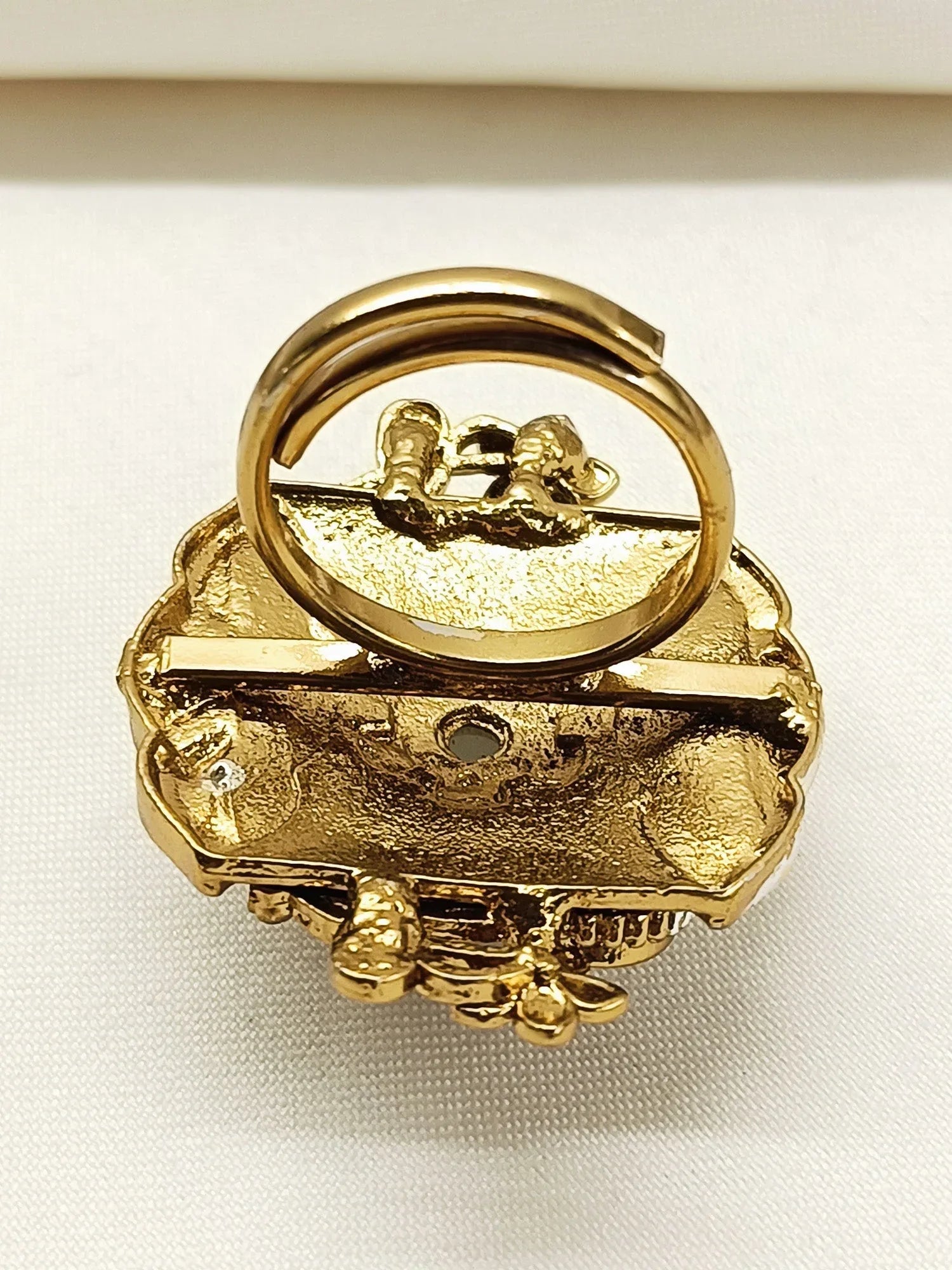 Miraya White Pearl Oxidized Finger Ring