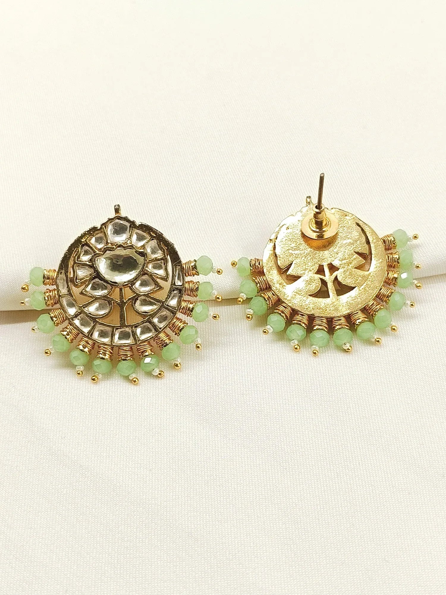 Sameena Mint Green Pachi Kundan Tops