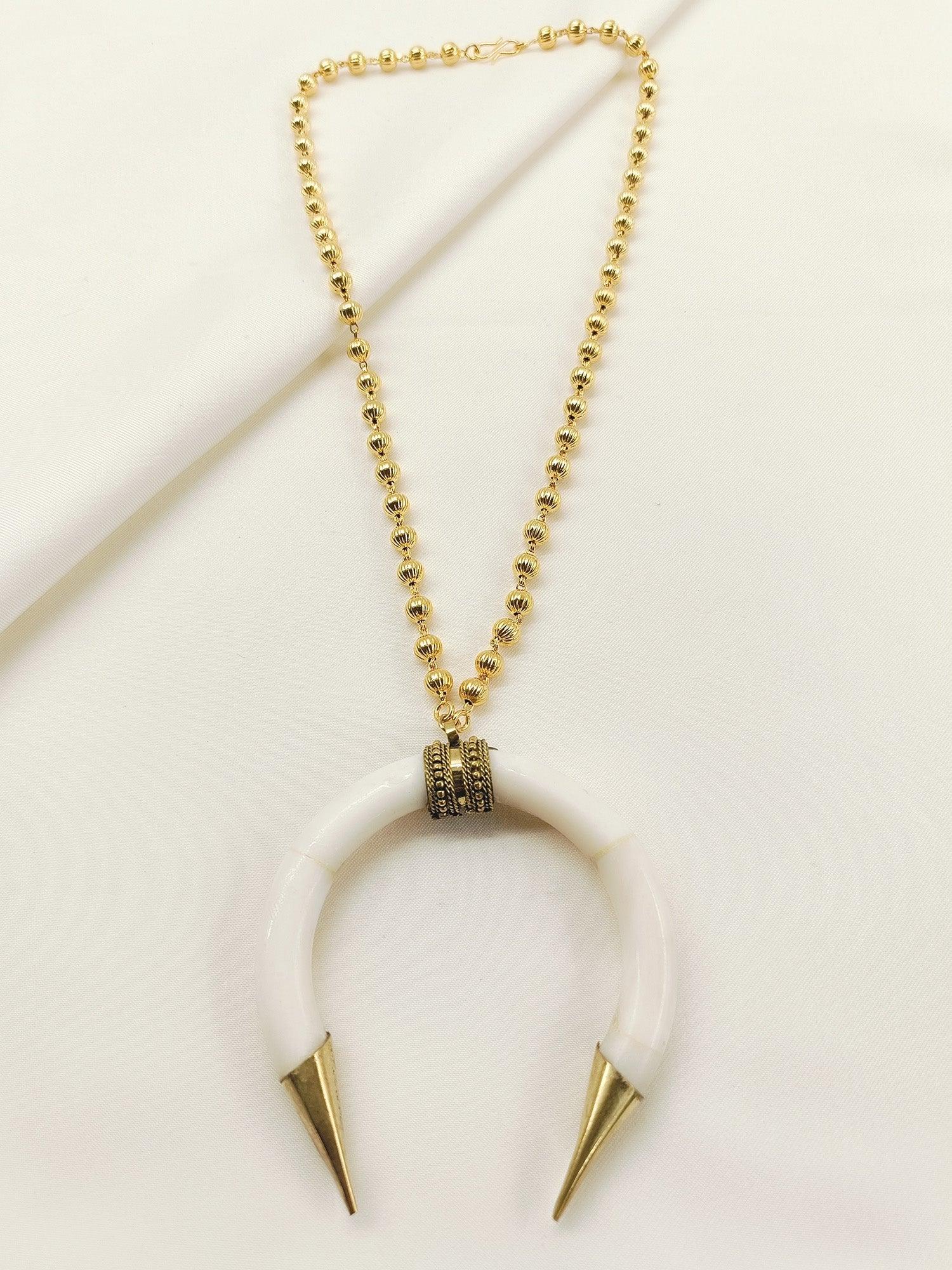 Agastya White Bone Men's Neckpiece