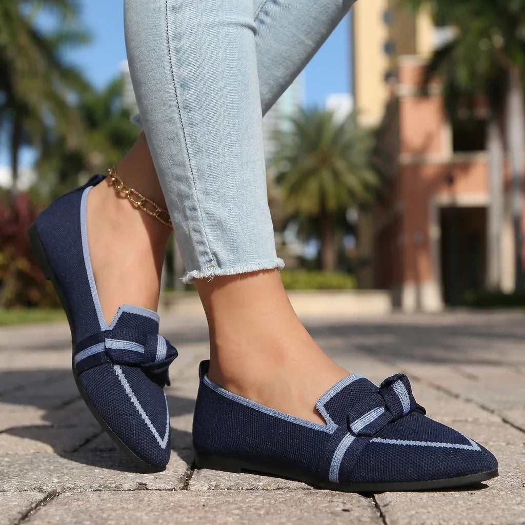 Alena Bow Knit Flats