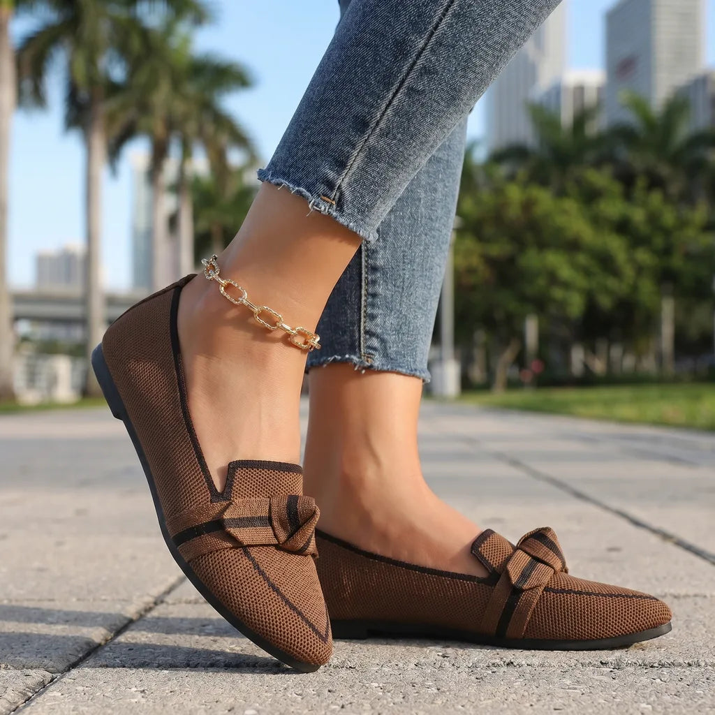Alena Bow Knit Flats