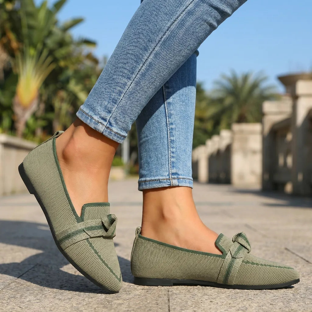 Alena Bow Knit Flats