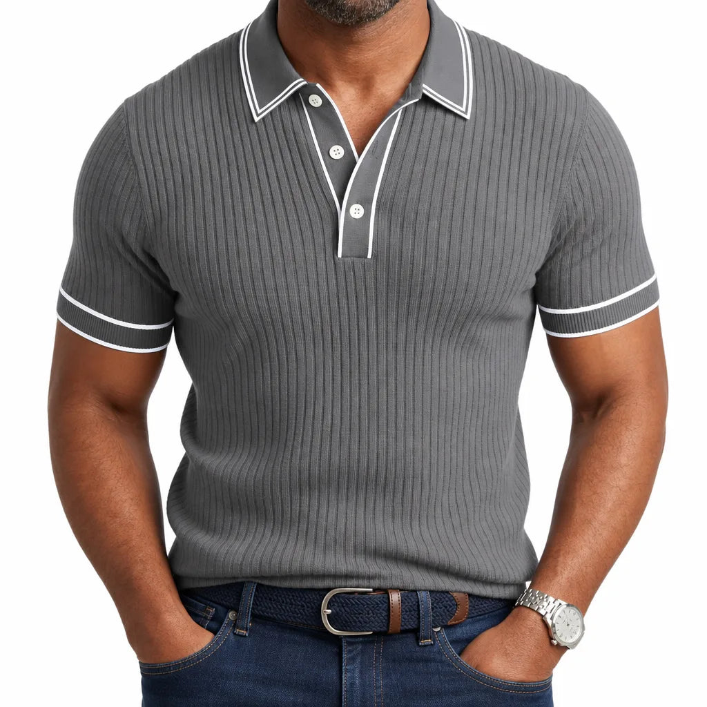 Amos | Mens Fall Knit Polo Shirt