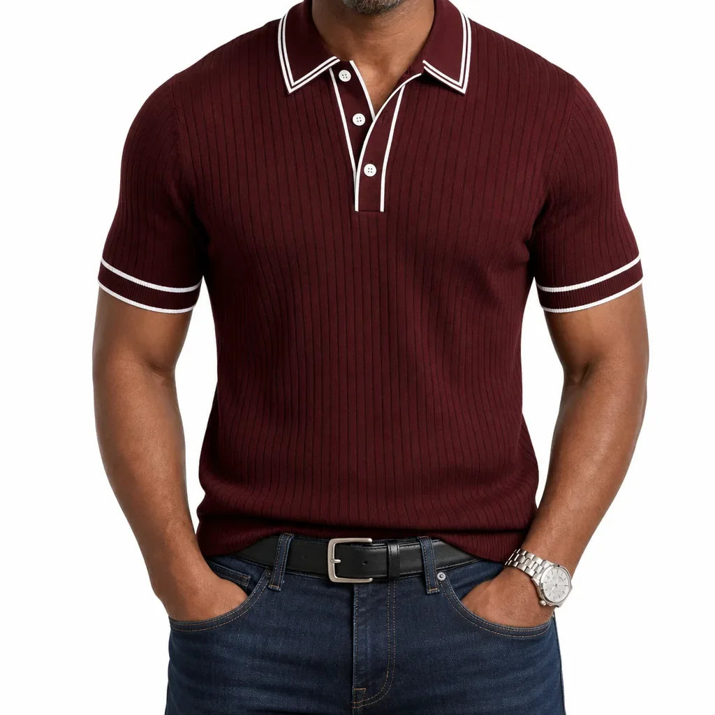 Amos | Mens Fall Knit Polo Shirt