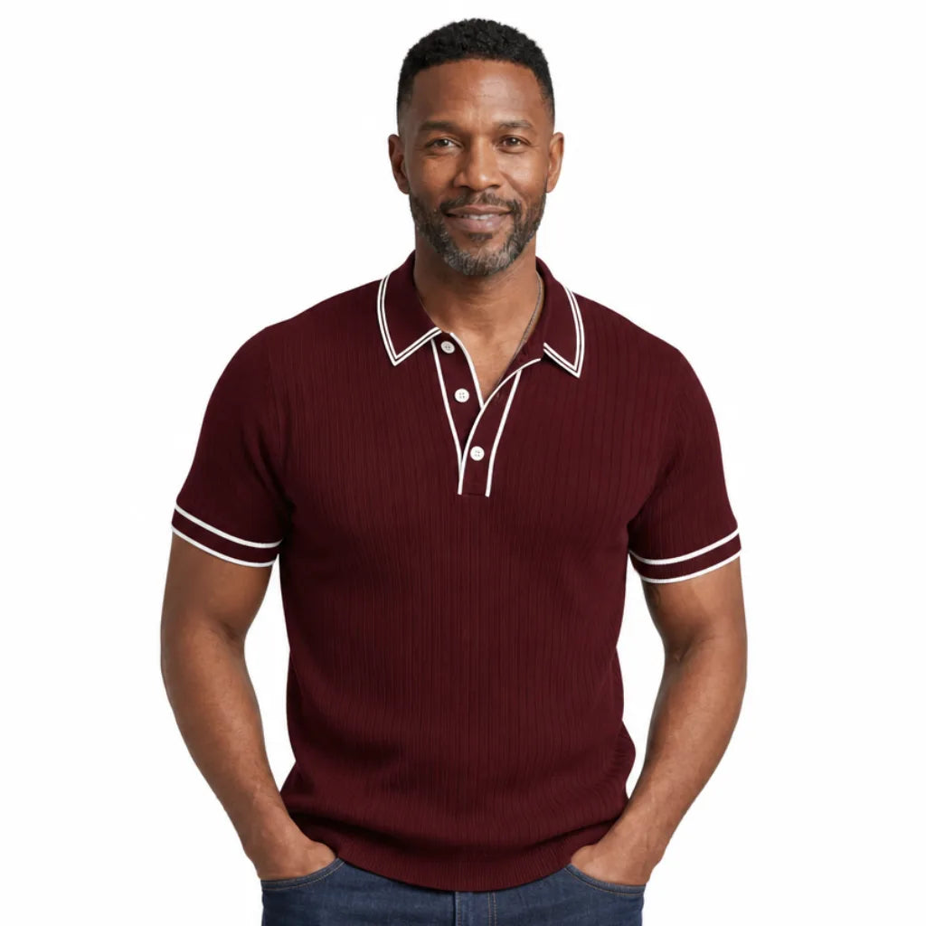 Amos | Mens Fall Knit Polo Shirt