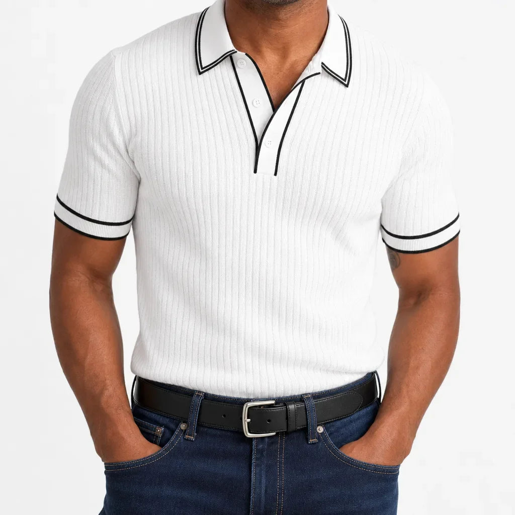 Amos | Mens Fall Knit Polo Shirt