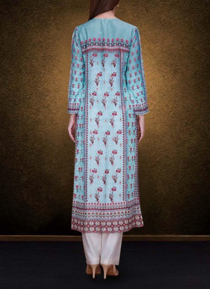 An Aqua Model Kurta Is Floral Print by Qivii