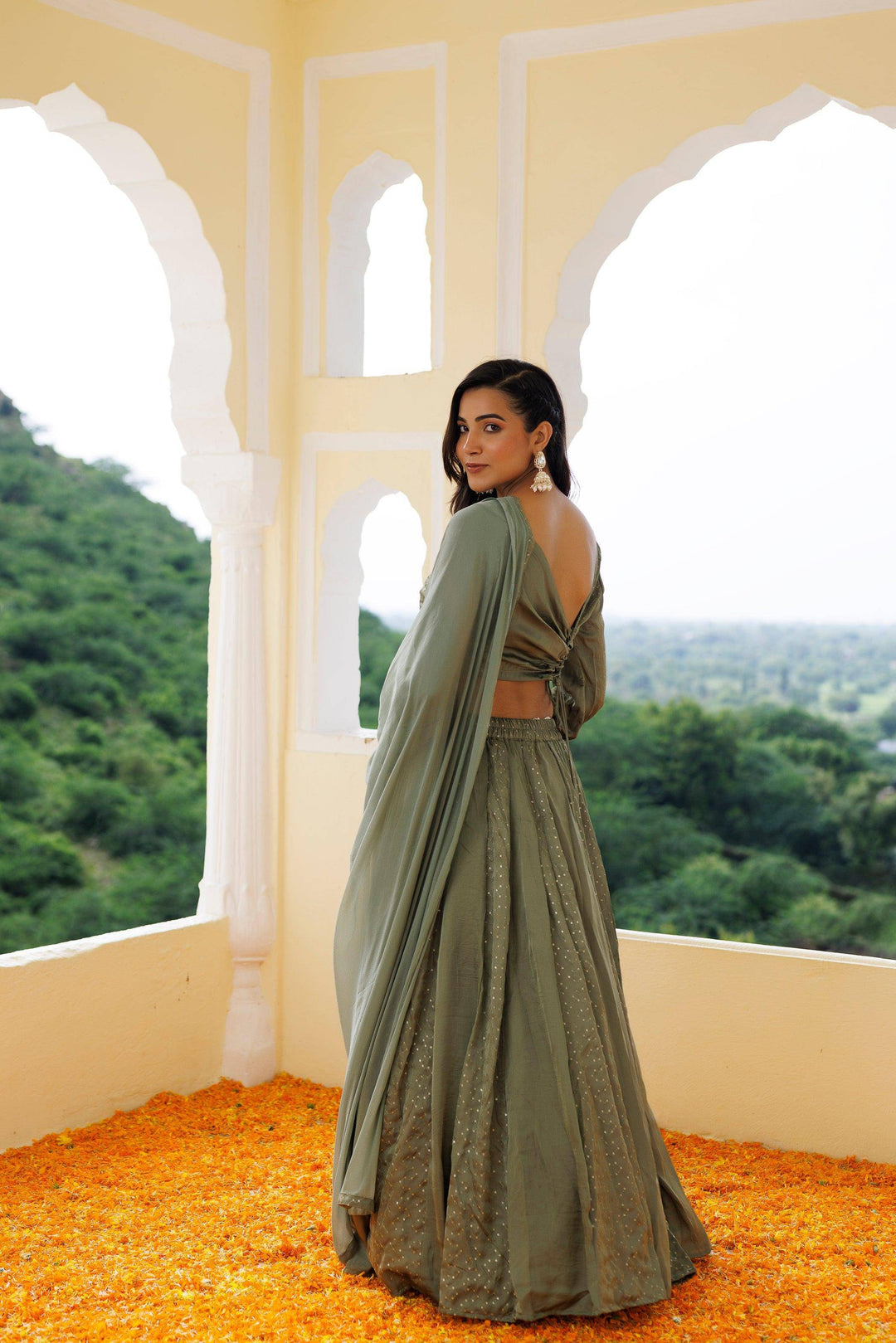 Aqua Foam Green Lehenga Set - qivii