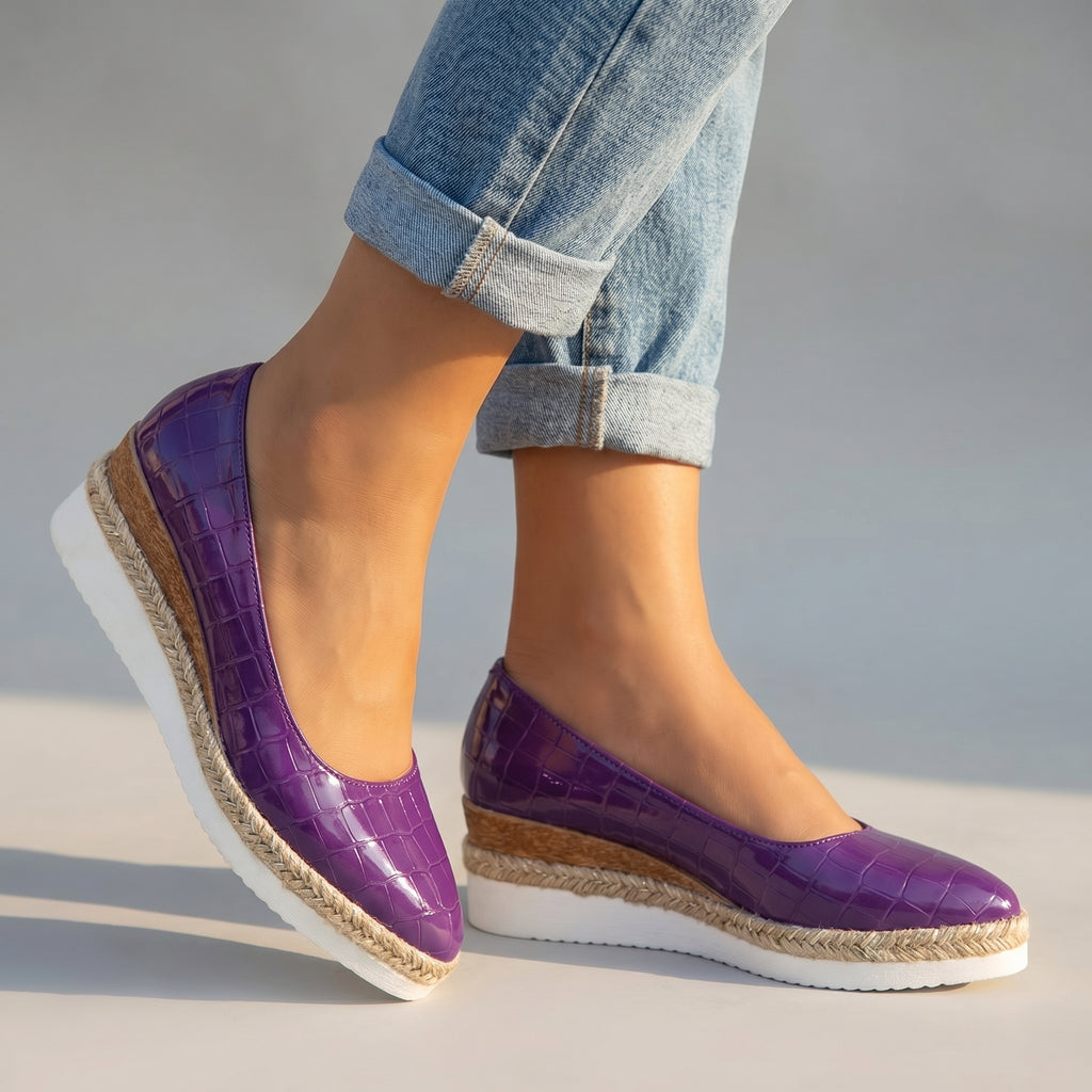 Aria Croc Espadrille Heels