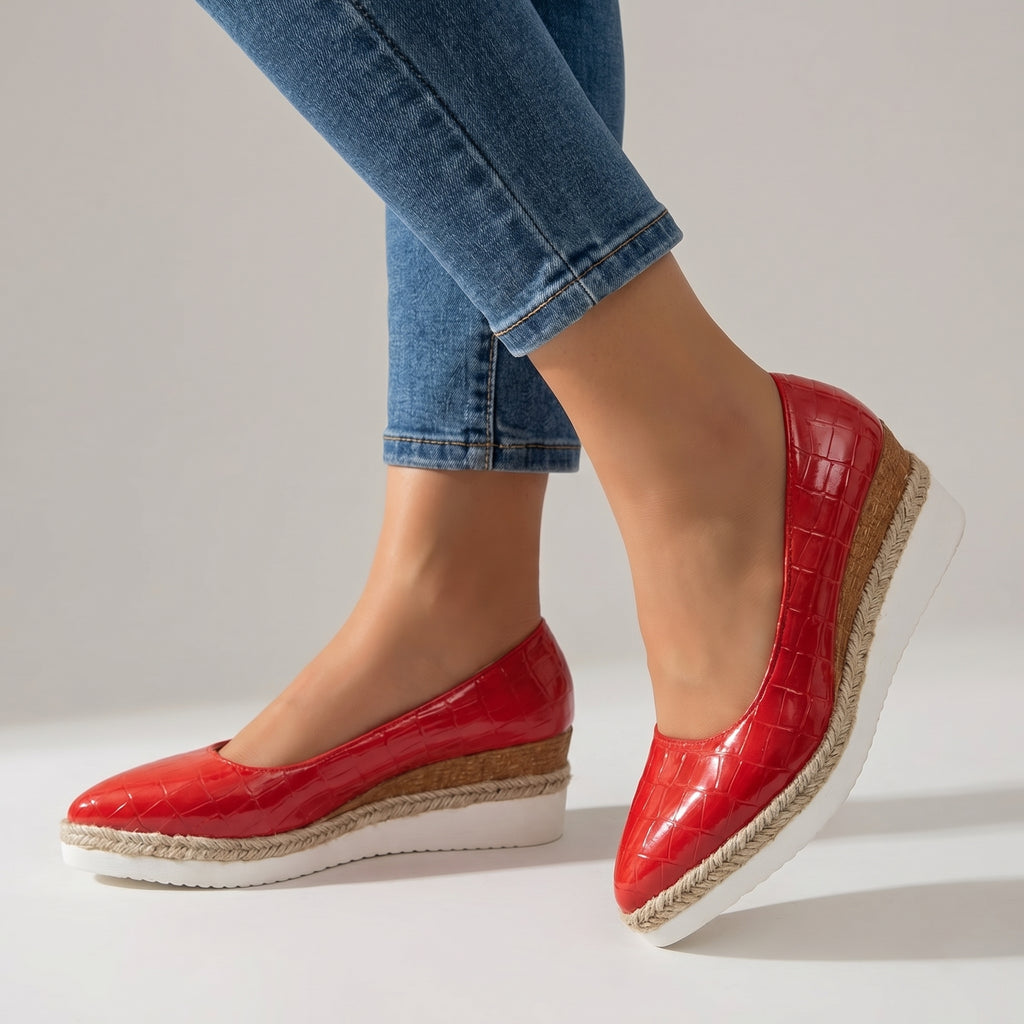 Aria Croc Espadrille Heels