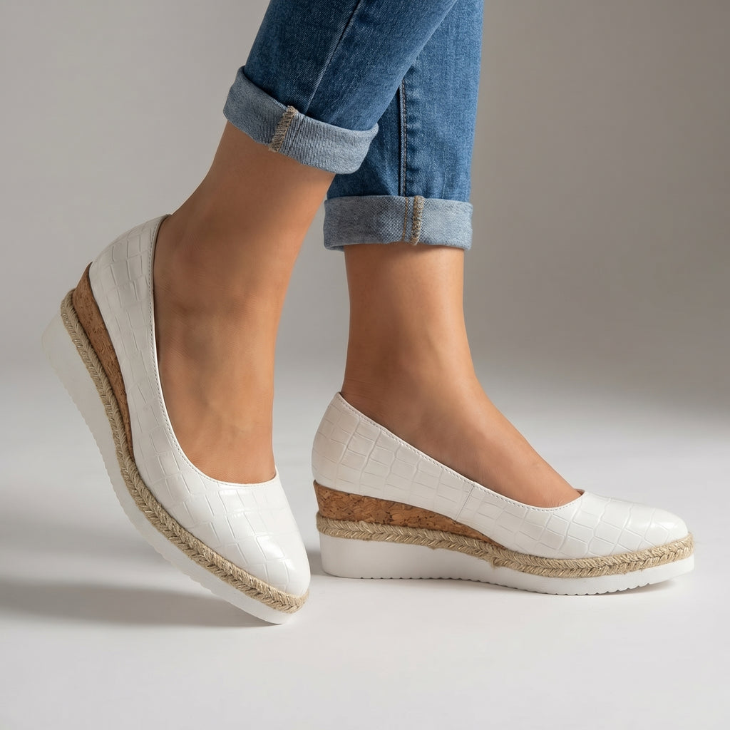 Aria Croc Espadrille Heels