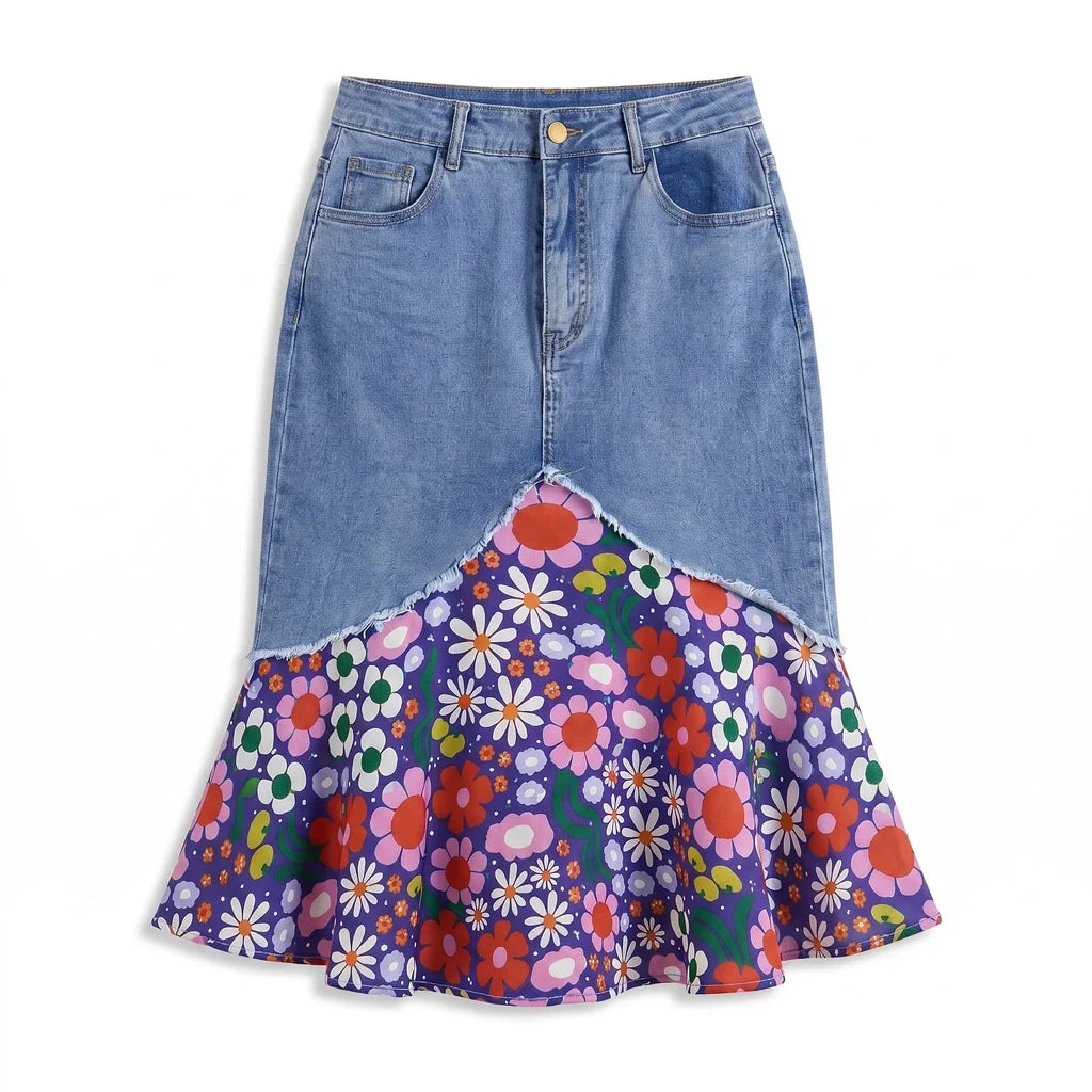Audrey Denim Mermaid Skirt