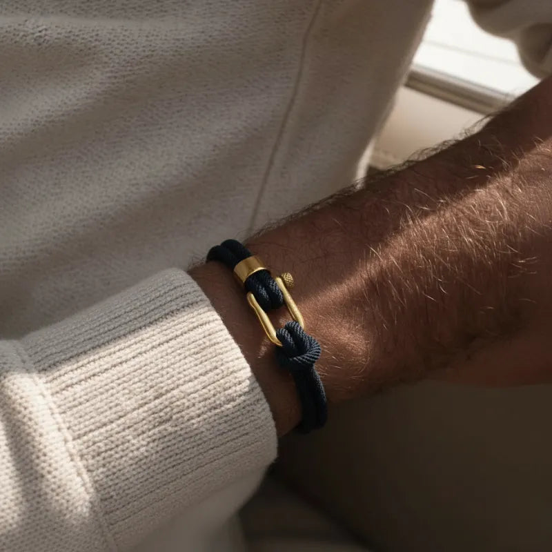 Blue Rope Bracelet Malibu Gold  - By Qivii