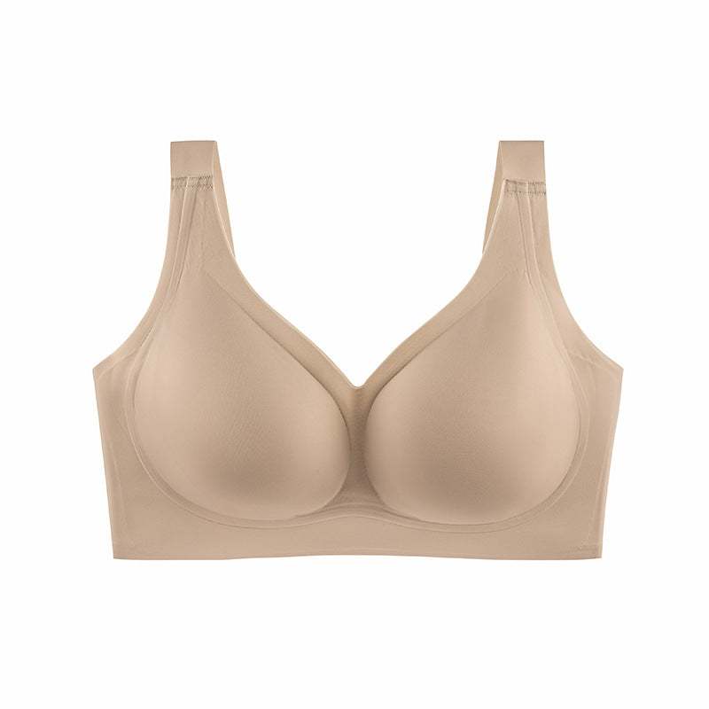 Smooth No Underwire V Neck Bra Seamless Full Coverage Comfort Push Up Bra  - By Qivii