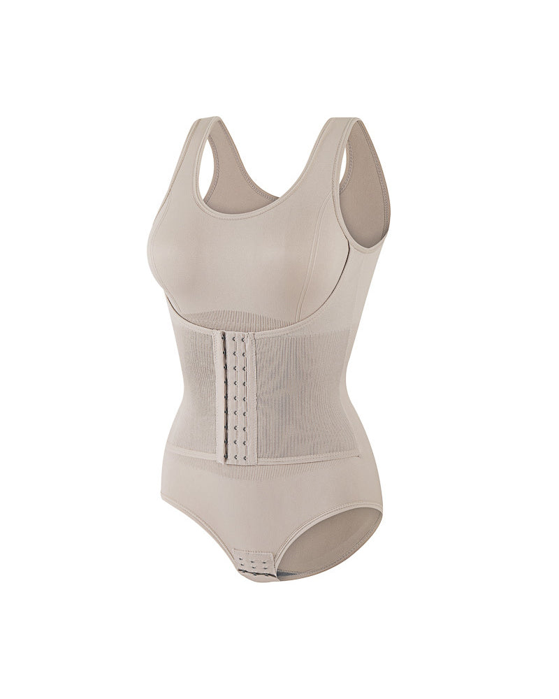 2 in 1 Seamless Double Tummy Control Corset Bodysuit Scoop Neck Tank Top Shapewear  - By Qivii