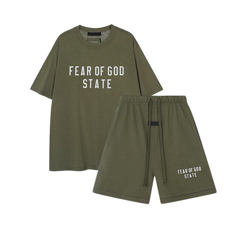 FW24 STATE T-Shirt / Shorts / Set - Turquoise  - By Qivii