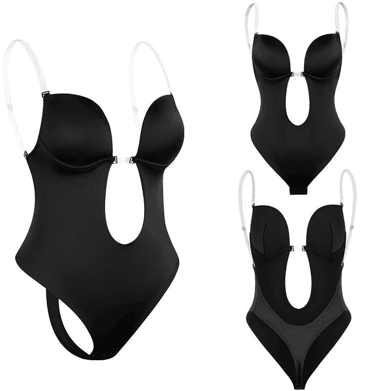 Shapewear Women Plus Size Backless Shapewear Integrated Bra Body Shaper Seamless Open Crotch Shapewear  - By Qivii