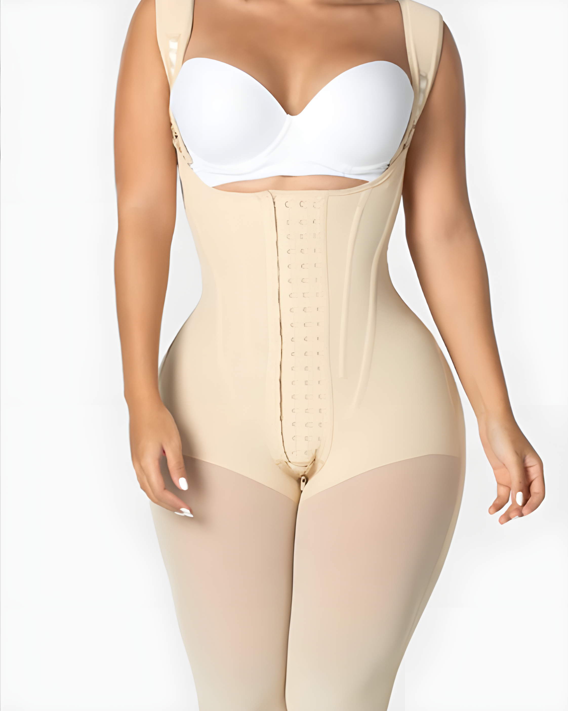 Open Bust Fajas Colombianas Mid Length Body Shaper  - By Qivii